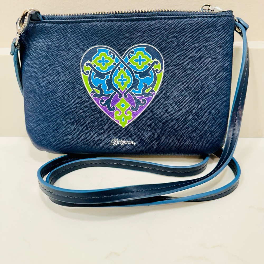 BRIGHTON  Navy Blue Heart Design Mini Cross body Purse Bag!
